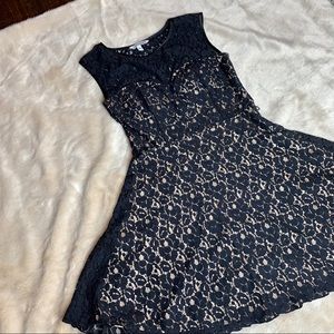 Black and cream lace dress